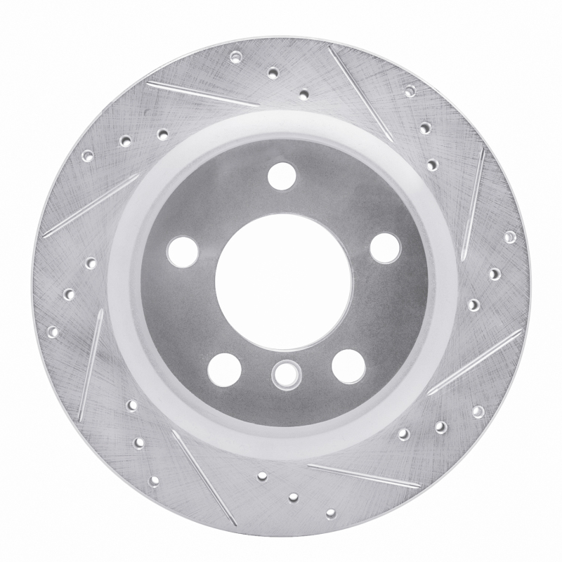 BMW 230I Brake Rotor (1) - Rear Right - R1 Concepts - Drilled & Slotted - Silver - `06-`21